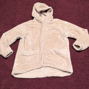 Columbia Beige Fleece Hooded Jacket